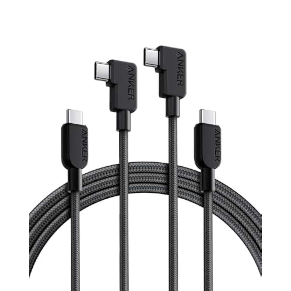 Anker USB C Cable Right Angle, 240W 2-Pack 6 ft USB C to USB C Cable, 90 Degre