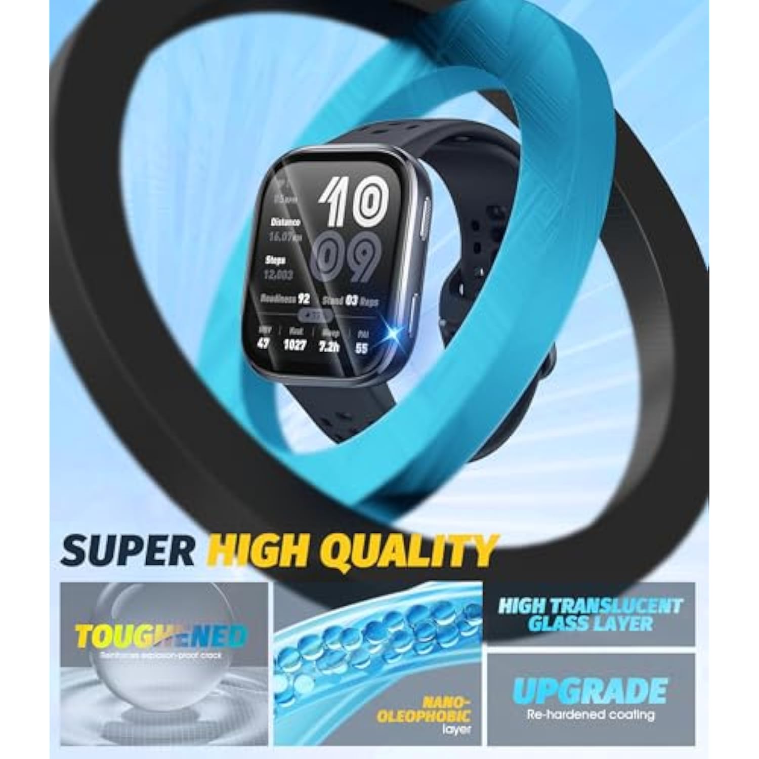 (3 Pack) Watch Screen Protector Compatible For Amazfit Bip 6, Pmma And Pet (Not Tempered Glass) Ultra Thin Hd Full Coverage 3D Curved Edge Anti-Scratch