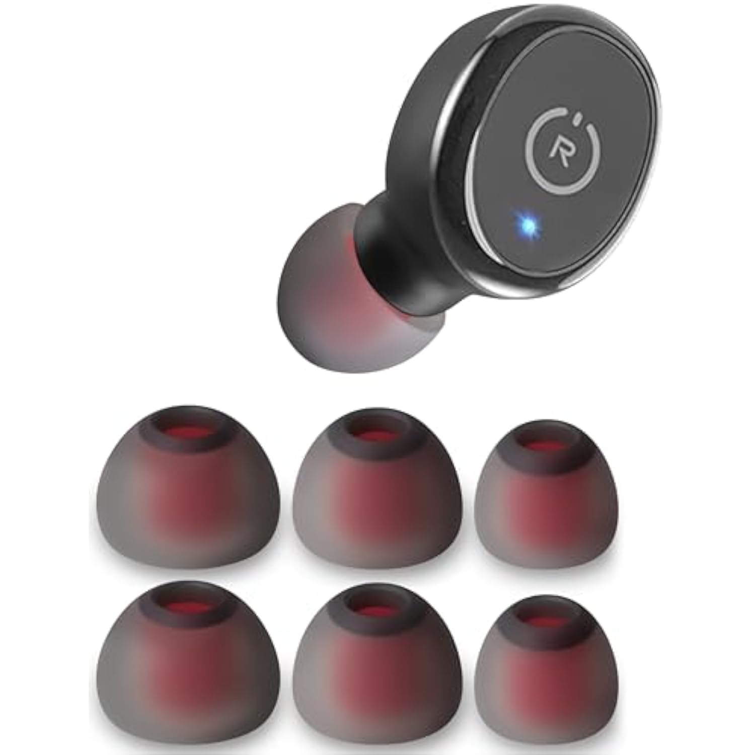 Silicone Ear Tips For Tozo T10, Replacement Eartips Earbuds Earpads (Gray,S/M/L)