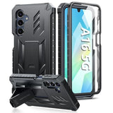 For Samsung Galaxy A16-5G Case: Military Grade Drop Proof Protection Mobile Cover With Kickstand | Matte Textured Rugged Shockproof Tpu | Protective Sturdy Phone Case(Black)