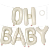 16" Cream Oh Baby Letter Balloons for Baby Shower & Gender Reveal Decor