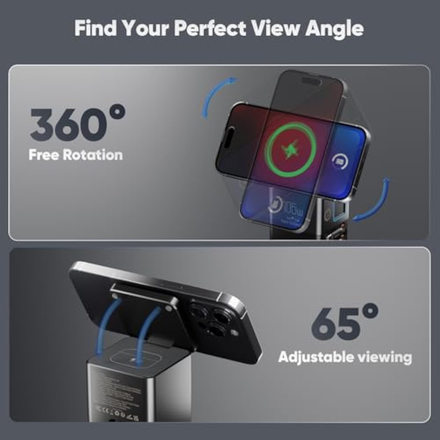 6-In-1 Charging Station For Apple 105W, Magnetic Wireless Charger With 65W Retractable Cable, Wireless Charger Stand, Fast Charging Stand Dock For Magsafe, Iphone16-13 Series, Airpods, Laptops