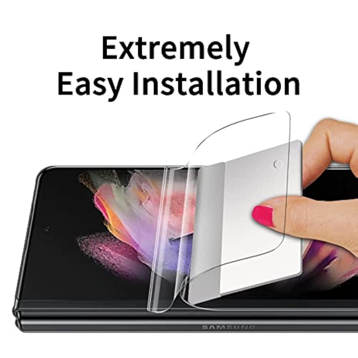 [3Set 14Pcs Galaxy Z Fold 7 5G 2024 Clear Tpu Film Screen Protector With Hinge Protector [Clear 3Set 12Pcs] [2 Tempered Glass Lens Protector] [Premium Self-Healing Function]