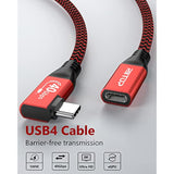 RIITOP USB4 Extension Cable 40Gbps [2.6FT, Angled], USB Type C 4.0 Male to Fem