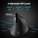 Ergonomic Mouse, Vertical Wireless Mouse With Usb A & Type-C Receiver, Ergo De