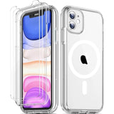 Magnetic For Iphone 11 Phone Case With Screen Protectors, Compatible With Magsafe, Military Grade Drop Protection, Dual Layer Heavy Duty Protective Shockproof Phone Case 6.1 Inch, Clear
