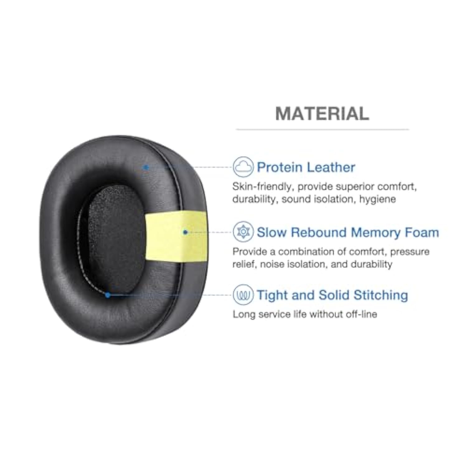 Dc One-X Ear Pads Cushion Compatible With David Clark Dc One-X Xa Xh Xp Aviation Headsets Including Soft Leatherette Ear Seals, 3 Mic Muffs