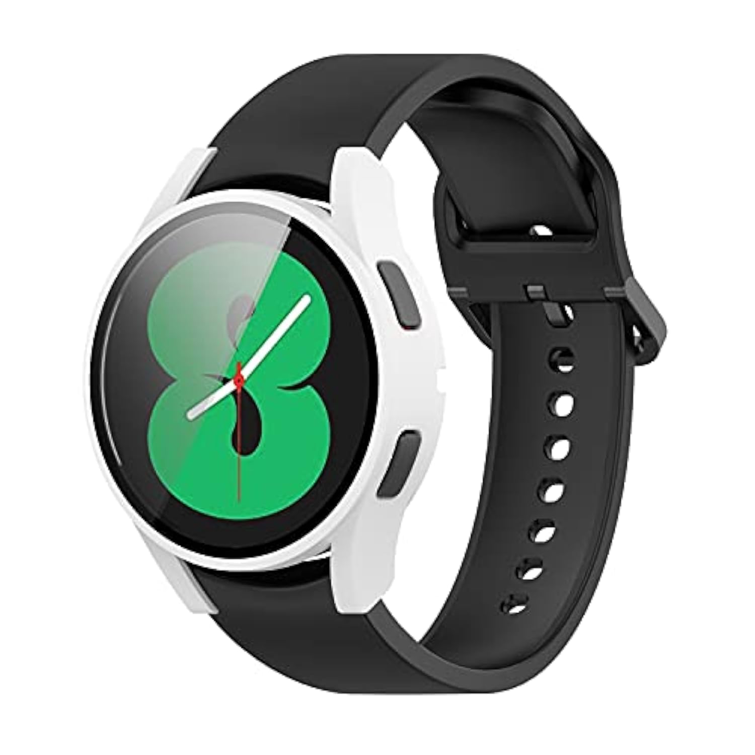 Screen Protector Case For Samsung Galaxy Watch Fe 7 5/Galaxy Watch 4 40Mm&44Mm With Hd Tempered Glass Case Cover, [Plating Metal Color Frame] [3D Full Coverage] Shell Protective (White, 40Mm)