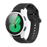 Screen Protector Case For Samsung Galaxy Watch Fe 7 5/Galaxy Watch 4 40Mm&44Mm With Hd Tempered Glass Case Cover, [Plating Metal Color Frame] [3D Full Coverage] Shell Protective (White, 40Mm)