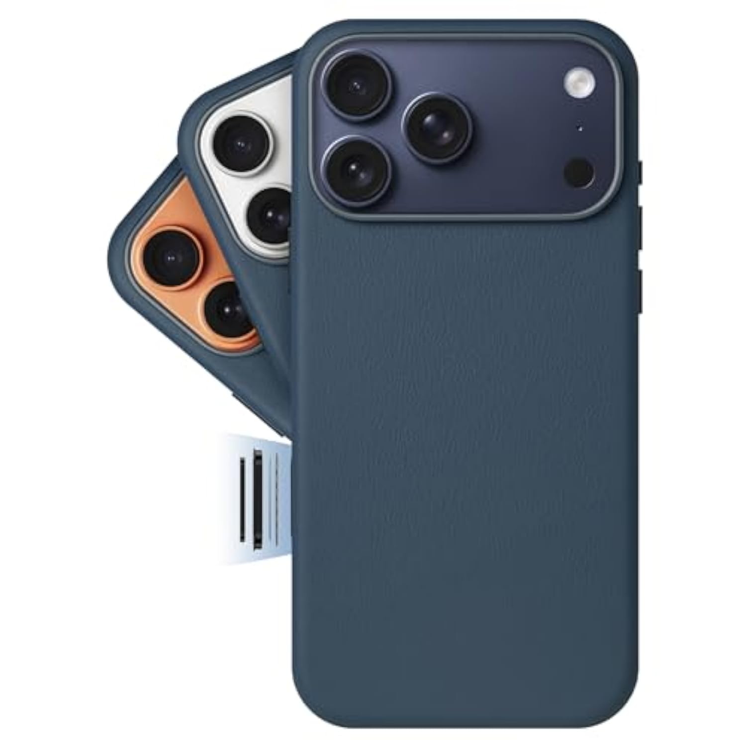 Classic | Gold-Rated Leather - European Genuine Vele Leather Case For Iphone 17 Pro - [Built-In Camera Control And Compatible With Magsafe] - Azzurro Blue