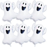 6Pcs 28" Halloween Ghost Foil Balloons - Large Spooky Party Decorations for Indoor/Outdoor