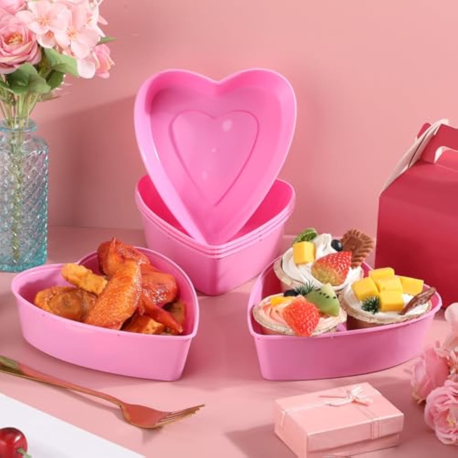 12 Pcs Plastic Food Storage With Lids 16.9 Oz Heart Shaped Containers Heart Shaped Seasoning Containers Reusable Dessert Box For Mother Valentine Wedding Birthday Fruit