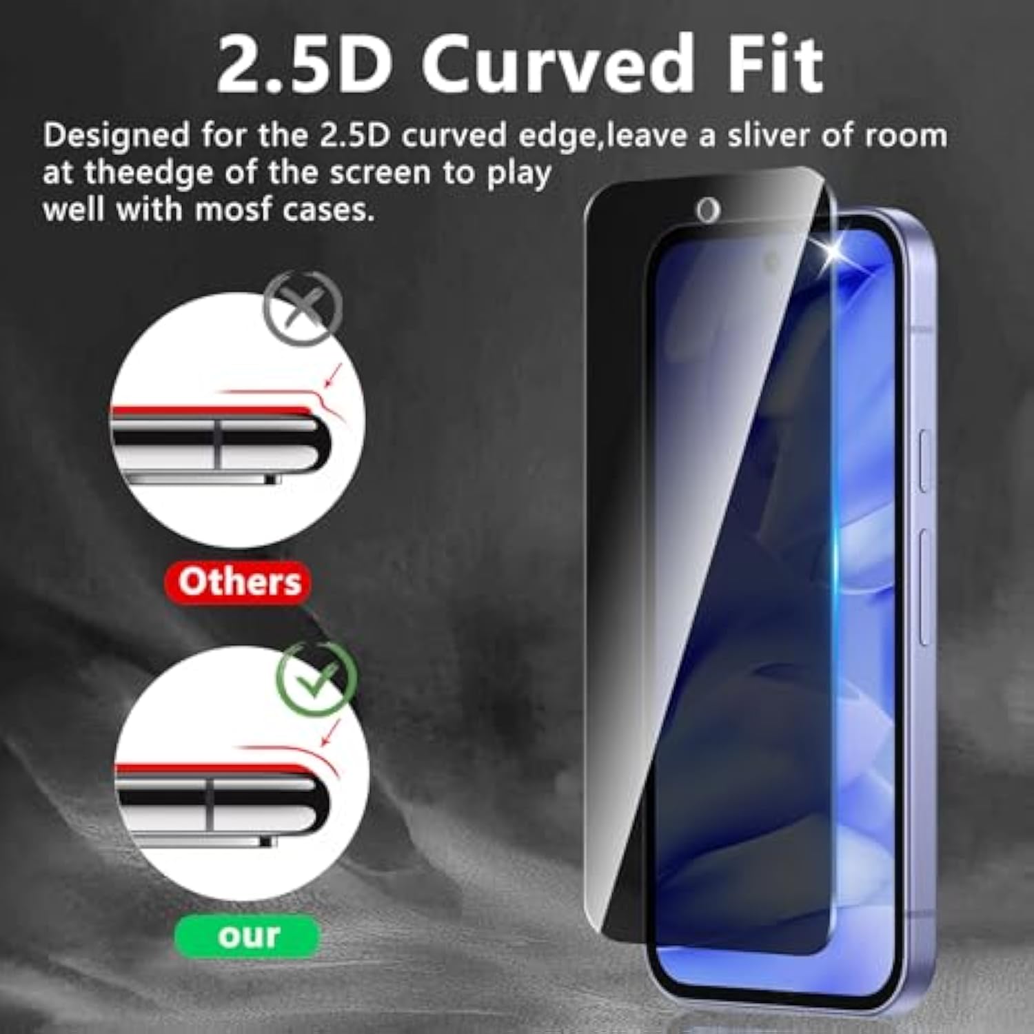 3+3 Pack Privacy Screen Protector Designed For Google Pixel 9A With 3 Pack Camera Lens Protector,Full Coverage Anti-Spy Tempered Glass Film,9H Hardness,Bubble Free,Easy To Install