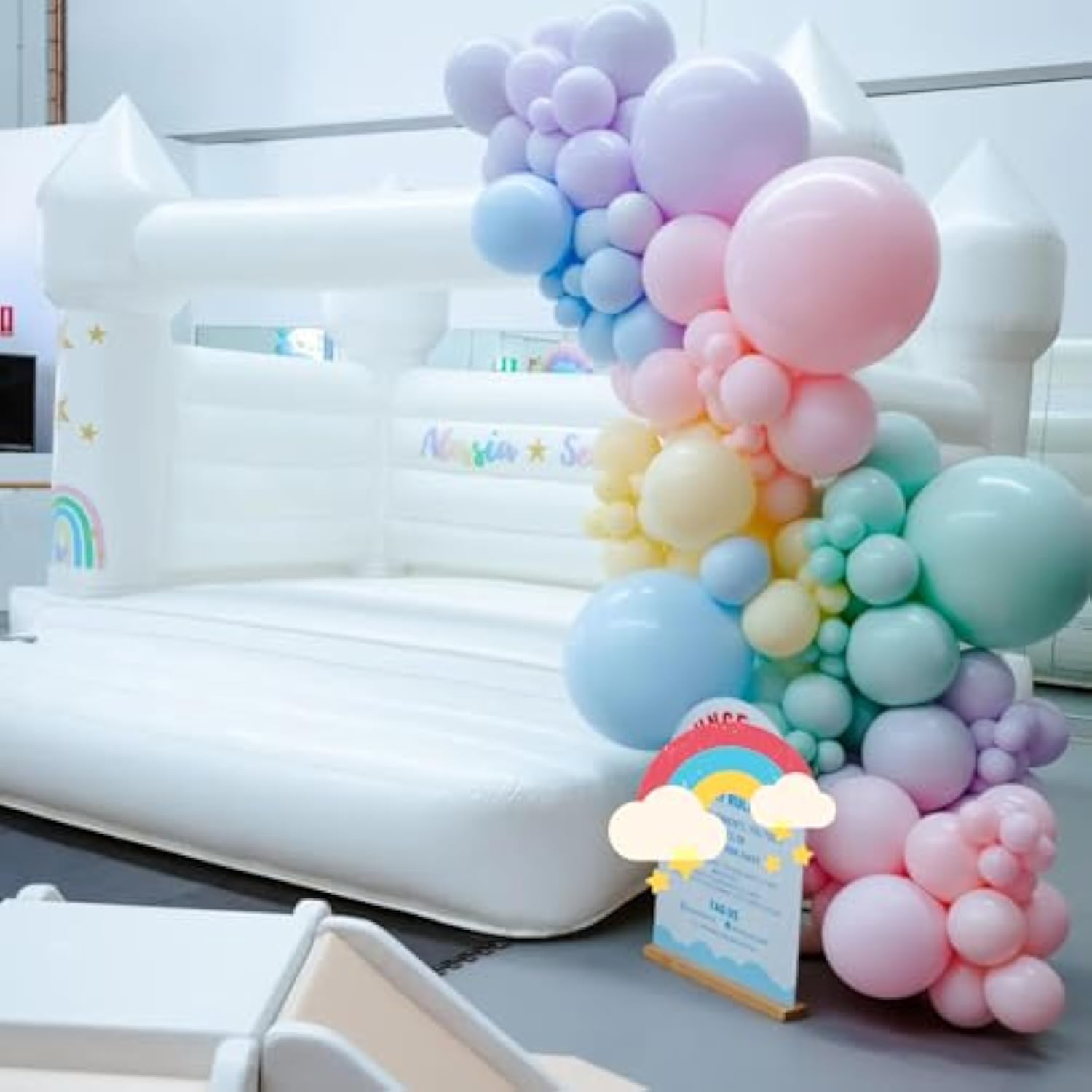 Pastel Balloon Arch, 104Pcs Rainbow Balloon Garland With 18/12/10/5 Inch Different Sizes Macaron Pink Blue Purple Party Latex Balloon For Birthday Baby Shower Wedding Party Decorations