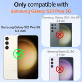 Samsung Galaxy S23 Plus Case with 2Pcs Screen Protector, 360° Rotation Ring Holder Magnetic Kickstand, Plating Gold Edge Soft TPU Shockproof Protective Cover for S23 Plus, Pea Green