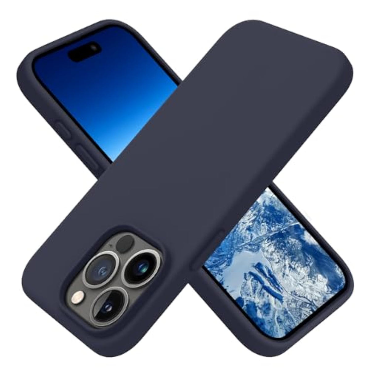 Designed For Iphone 15 Pro Case, Silicone Shockproof Slim Thin Phone Case For Iphone 15 Pro(6.1 Inch), (Midnight Blue)