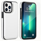 Wallet Case Compatible With Iphone 13 Pro 6.1",Slim Protective Case With Card Holder,Premium Pu Leather Kickstand Card Slots Case With 1 Screen Protective Glass For Iphone13Pro(6.1")-White