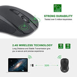 2.4G Wireless Mice Super Energy Saving Portable Optical Pc Laptop Computer Mouse, 5 Adjustable Dpi Mice, 6 Buttons For Windows Macos Linux