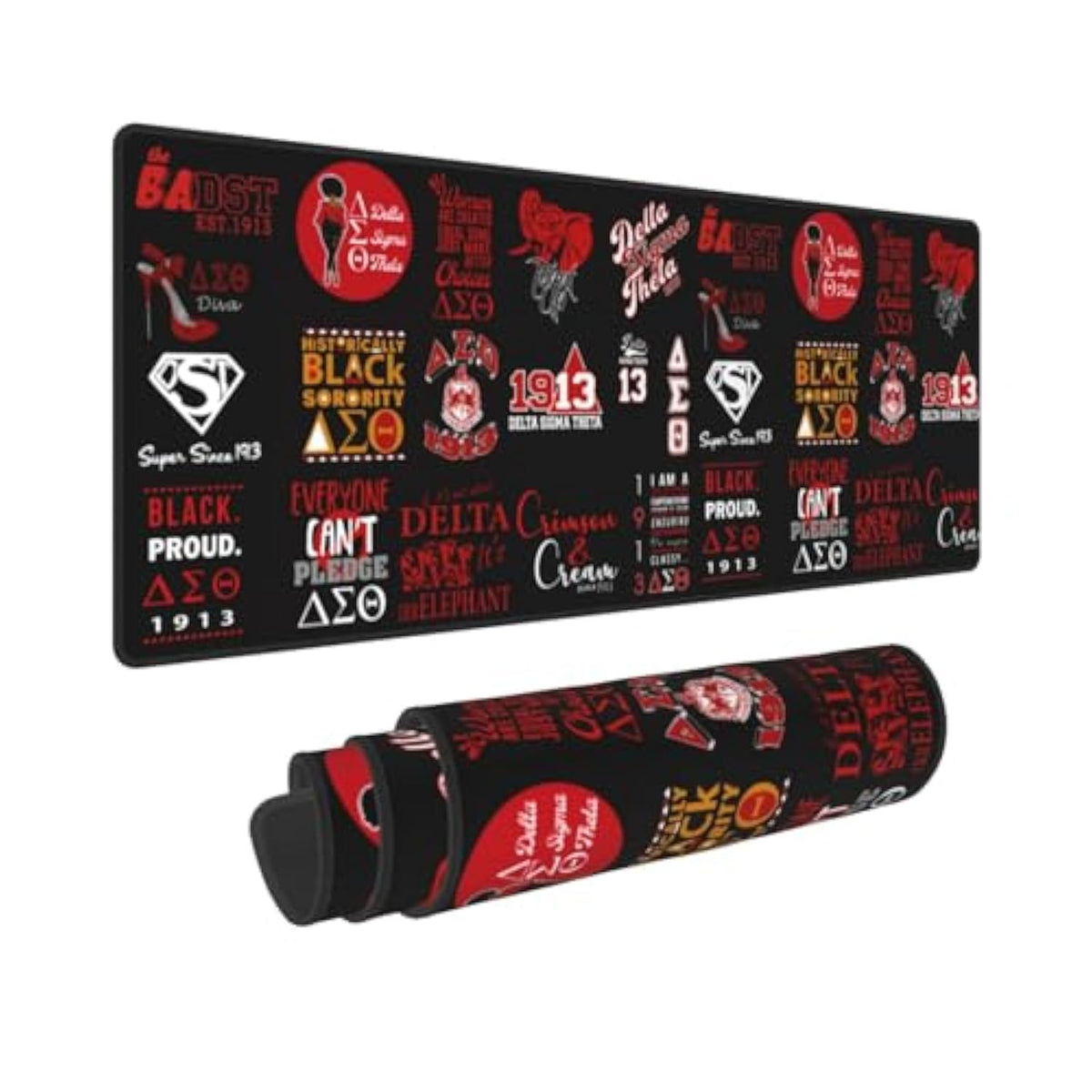Black Sororitys Mouse Pad Anti-Slip Rubber Base For Office & Home 12X31.5 Inch