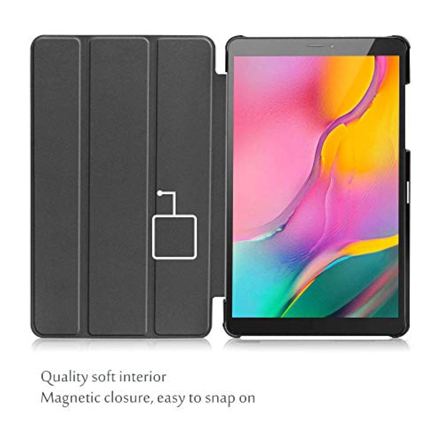 Procase Slim Case For Galaxy Tab A 8Inch 2019 T290 T295, Light Cover Trifold Stand Hard Shell Folio Case For 8.0 Inch Galaxy Tab A 2019 Without S Pen Model Smt290 (Wifi) Smt295 (Lte) –Black