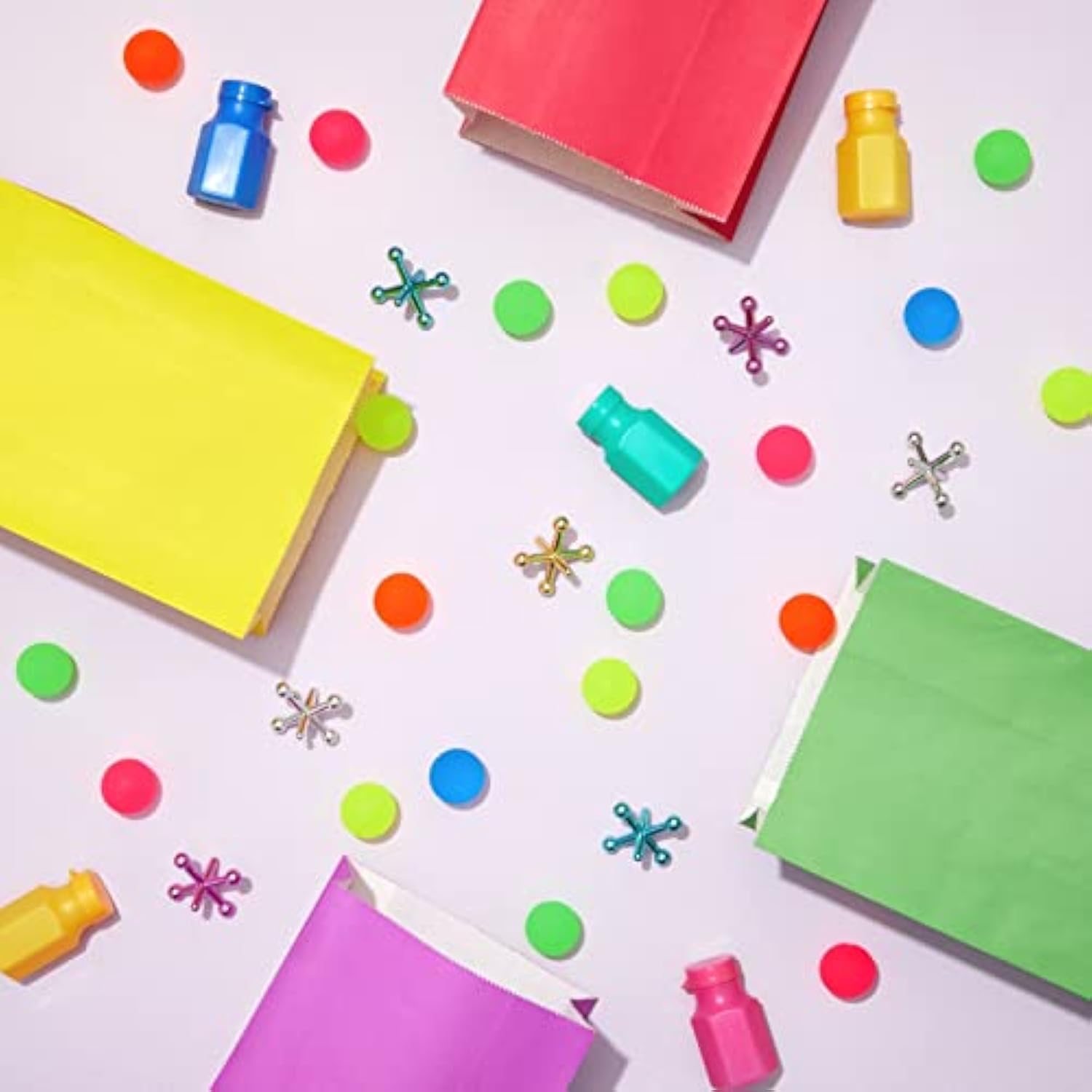 100 Pack Bouncy Balls For Kids Bulk - 1 Inch/ 25Mm Rubber Super Bounce Balls For Birthday Party Favors, Prizes, Gifts (Neon) - Neon Party Favors