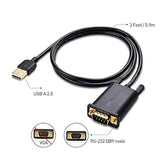 Cable Matters USB to Serial Adapter Male to Male Cable - 3ft, RS232 to USB2.0, USB to DB9 Cable, Supports Windows 11/10/8/7/Vista/XP, macOS 11.0 or Later, Black