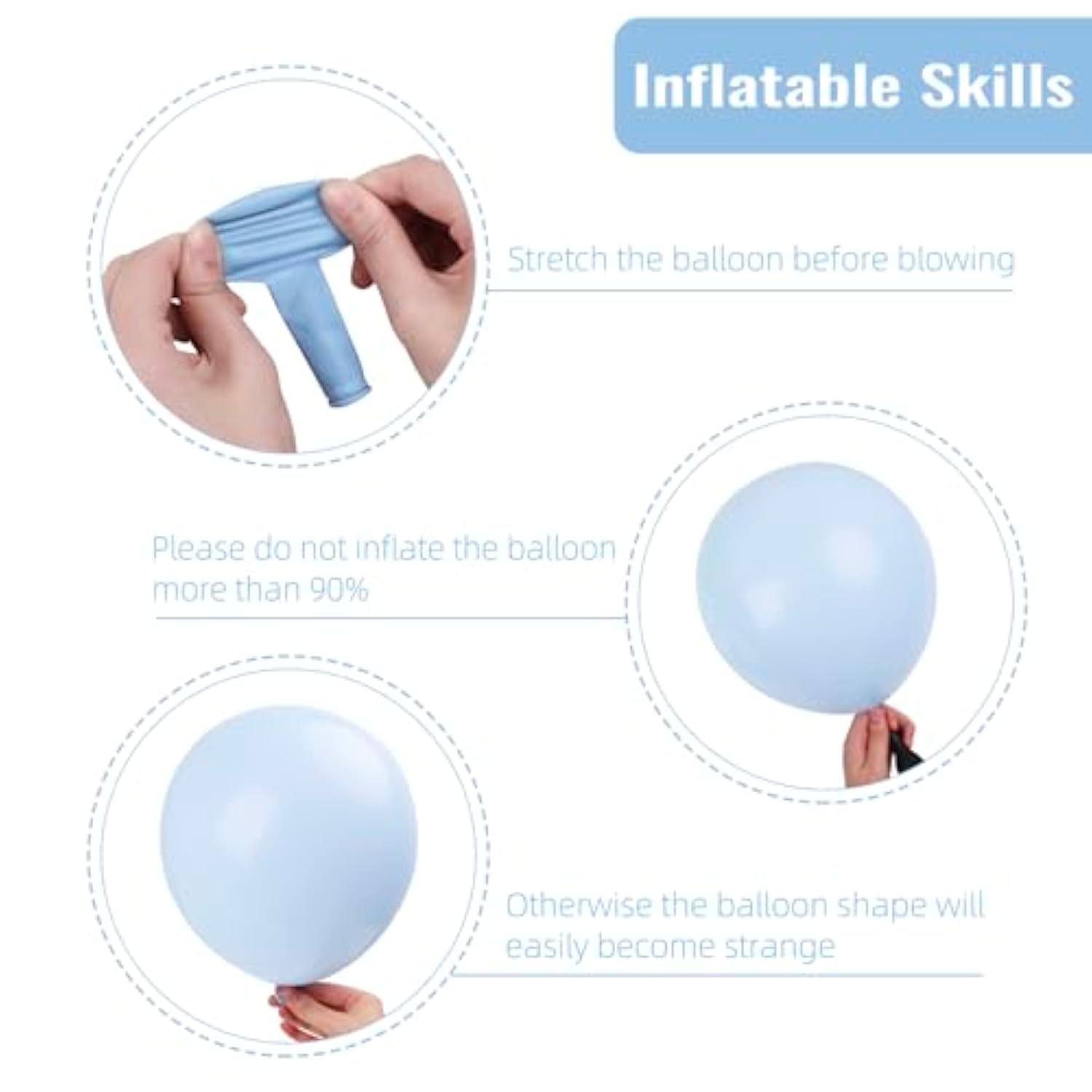 129Pcs Pastel Blue Balloons Different Sizes 18 12 10 5 Inch For Garlan