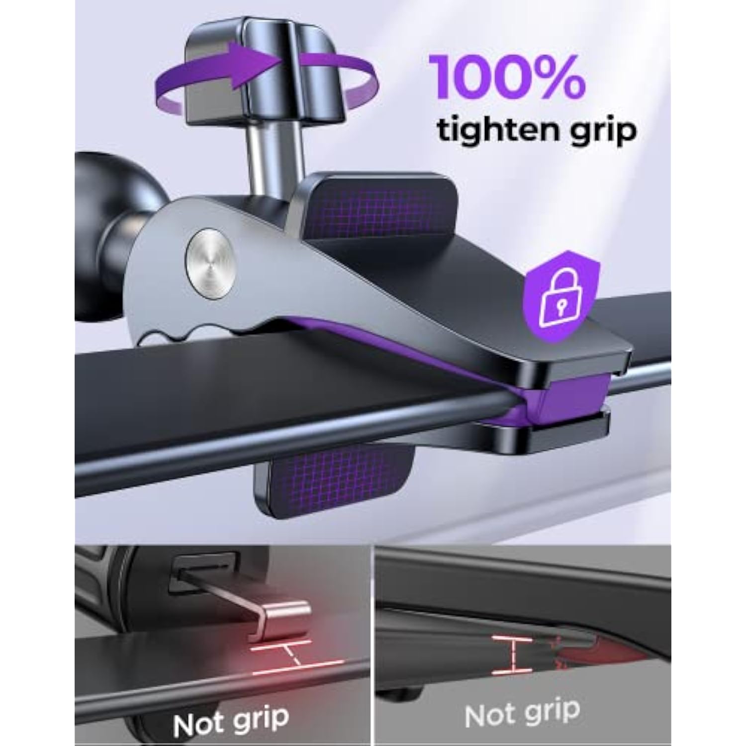 Car Phone Holder, [Thick Cases Friendly] Car Phone Holder Mount, Hands-Free Phone Mount For Car Fit For Iphone For Samsung And Smartphone