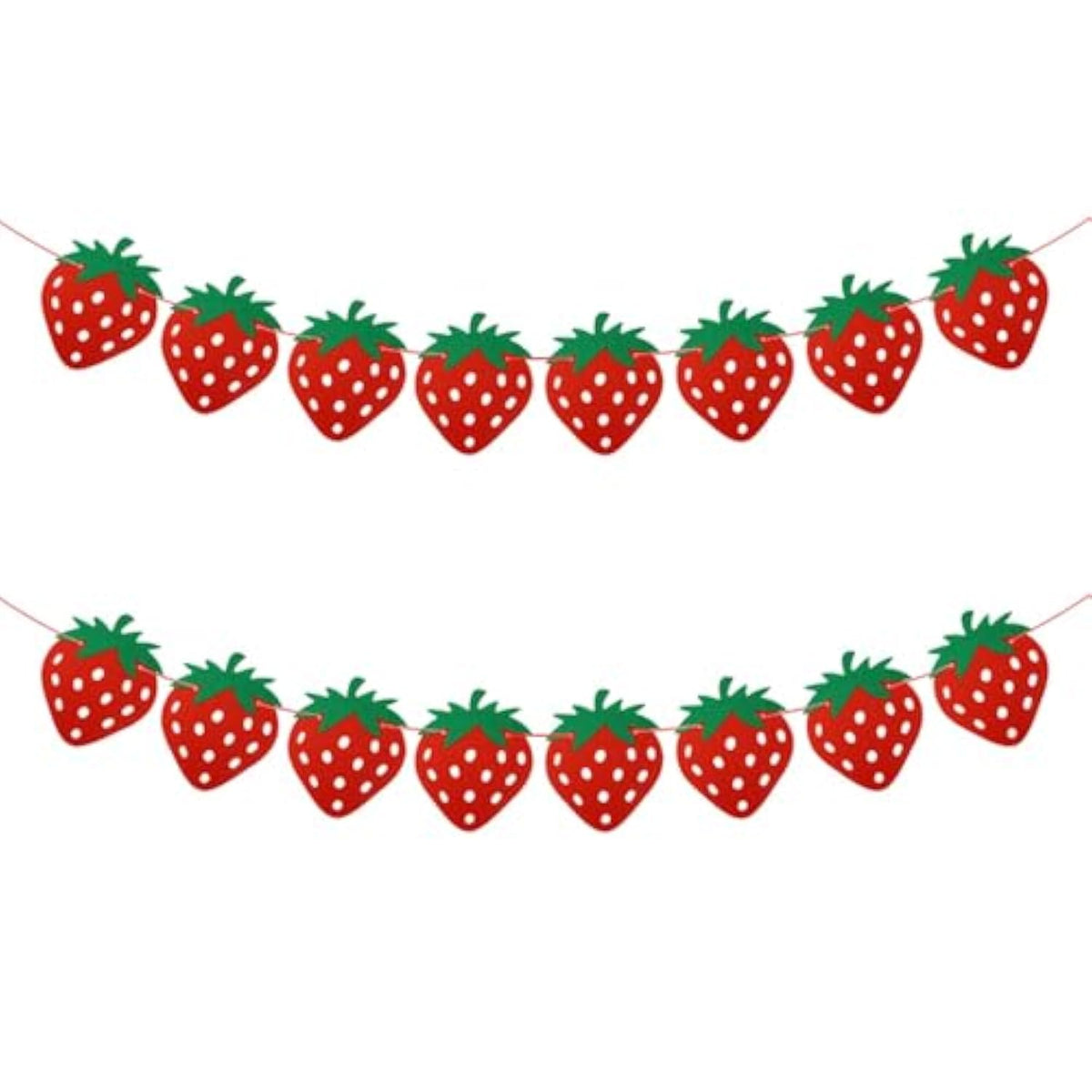 2 Pack Strawberry Garland Felt Fruit Banner For Berry Strawberry First Birthday Party Decorations