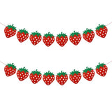 2 Pack Strawberry Garland Felt Fruit Banner For Berry Strawberry First Birthday Party Decorations