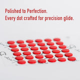 Flashbeyond 60 Dot Mouse Skates For Glass Mousepad | Premium Ptfe | Adjustable Glide Speed & Control | Polished Ultra-Smooth Finish | Easy Apply Adhesive Pads Crimson Red