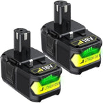6.2Ah Replacement For Ryobi 18V Battery P102 P103 P108 P109 P189 P190 P122 18Volt One+ Lithium Batteries (2Pack)