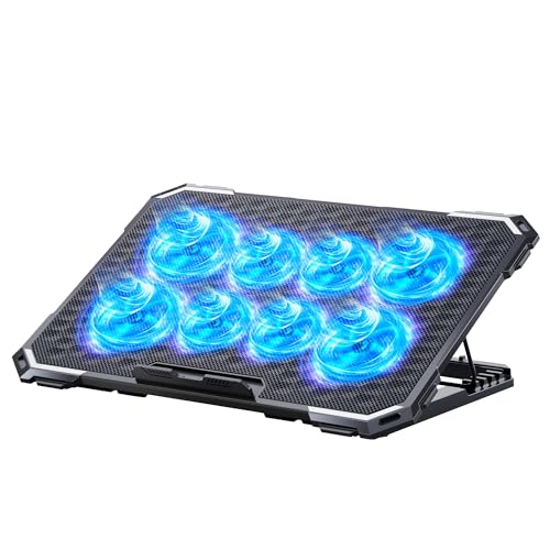 Laptop Cooling Pad With 8 Cooling Fans, Cooling Pad For Laptop Fan 13-15.6 Inch, Laptop Cooler Stand With 6 Height Adjustable, Notebook Cooler Pad With Two Usb Port [2025 Version]