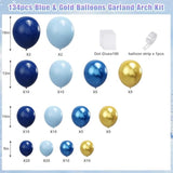 134pcs Blue Balloon Arch Kit – Navy Blue & Gold Balloons for Parties  Events