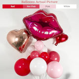139Pcs Valentine'S Day Balloon Arch Garland Kit - Red Pink White Balloons With Heart-Shaped And Red Lip Balloons For Valentine Decorations, Bachelorette & Bridal Shower, Anniversary Decor