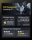 8 Port Gigabit Poe Switch, 120 Watts Poe Budget, 8 10/100/1000Mbps Poe+ Ports, 2 Gigabit Uplink Ports , 802.3At, 802.3Af, 1/2 (+), 3/6 (-), Fanless, Plug And Play, Gs1010Pe