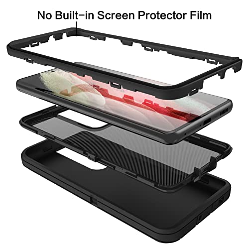 Case Compatible with Galaxy S21 Ultra Case, 3-Layer Super Full Heavy Duty Body Bumper Cover/Shock Protection/Dust Proof, Designed for  Galaxy