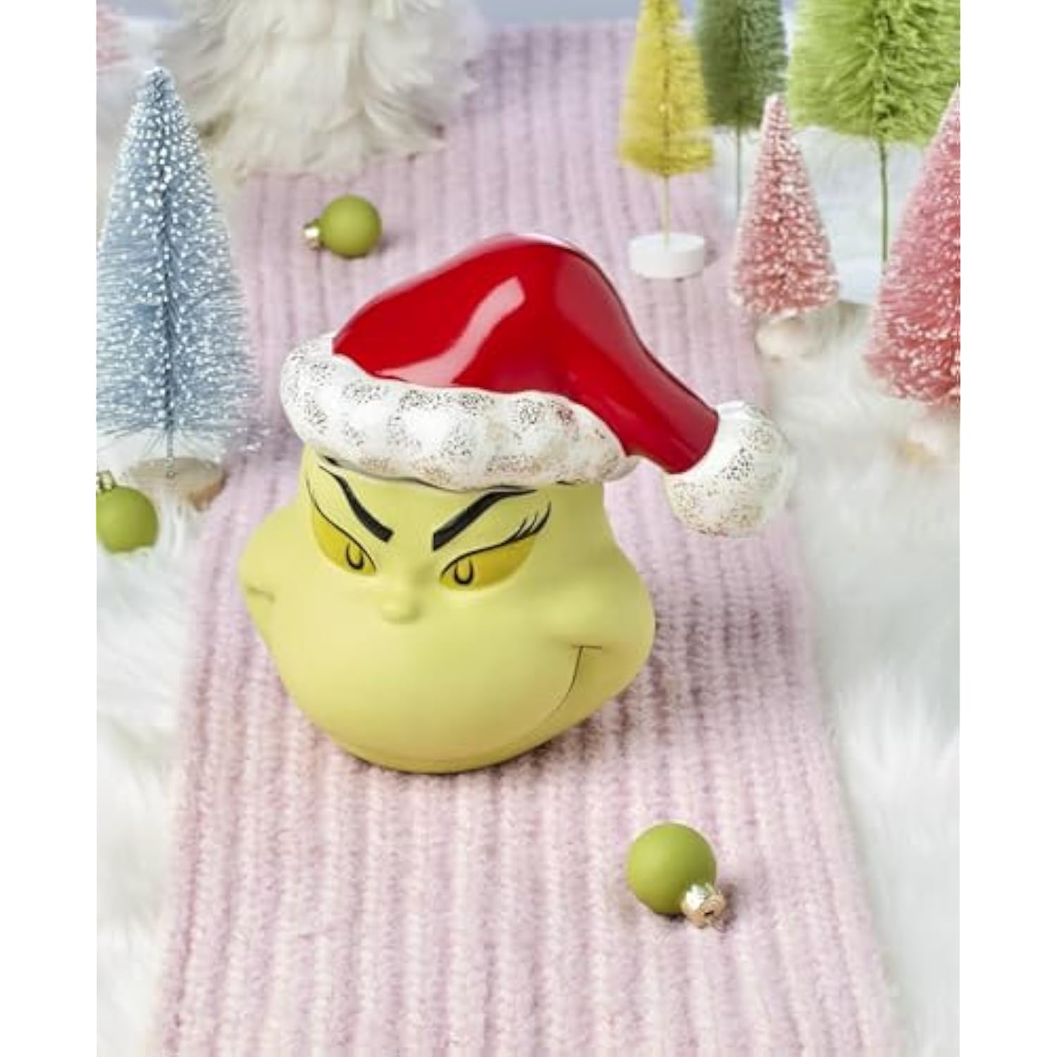 896338 Merry Grinchmas Covered Candy Jar, Christmas & Holiday Decor