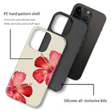 For Iphone 14 Pro Max Case [Compatible With Magsafe] Pattern Design For Women Girls Hybrid 2 Layer Hard Shell Silicone Protective Magnetic Cover,C Tropical Hibiscus Flower