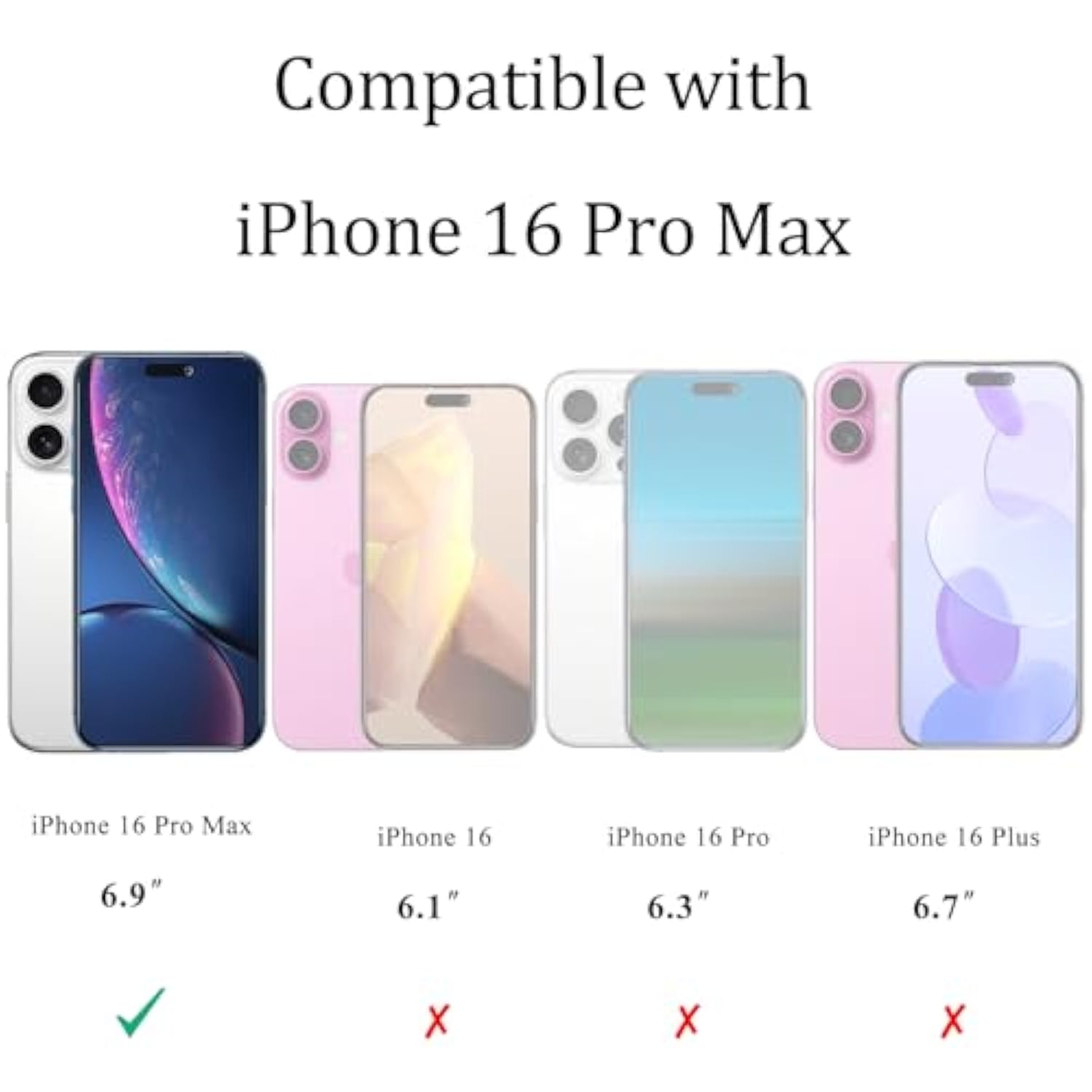 2 Pack Privacy Screen Protector For Iphone 16 Pro Max 6.9-Inch Anti Spy Private Tempered Glass Film, 9H Hardness, Anti Scratch, Bubble Free, Easy To Install