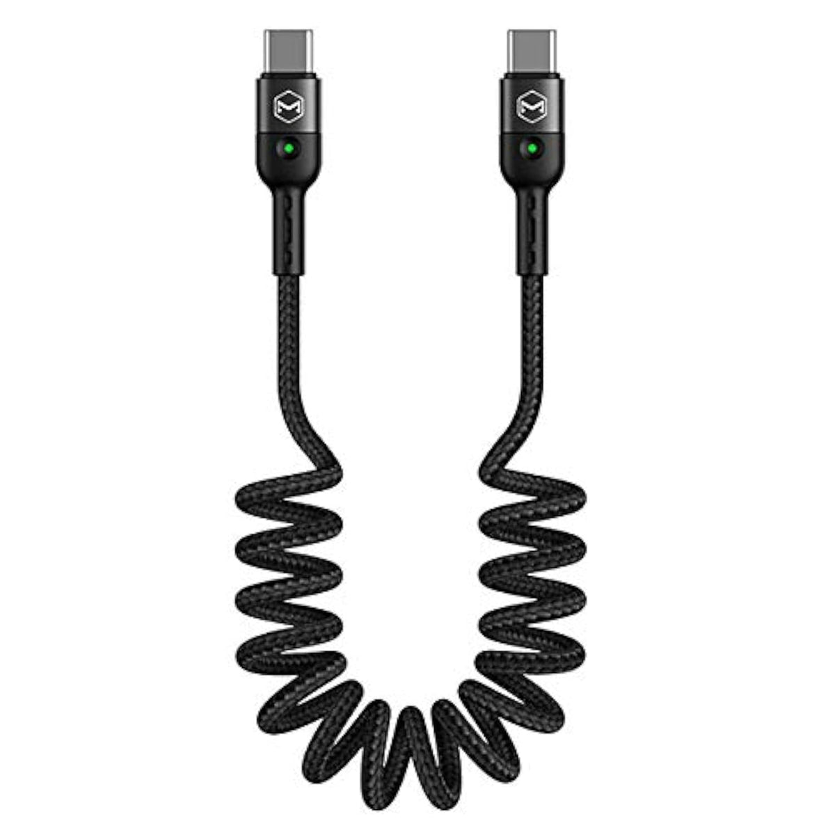 Coiled Usb Type C Cable, Usb C To Usb C Cable (6Ft 60W) Scalable Spring Pd Typ