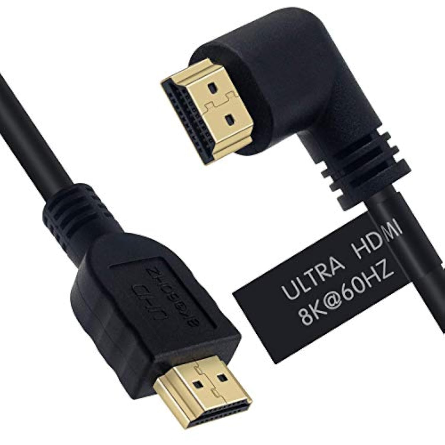 8K Hdmi Cable 2Feet, Hdmi 2.1 Cable 90 Degree Left Angle Hdmi Male To Male 8K