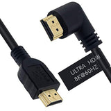 8K Hdmi Cable 2Feet, Hdmi 2.1 Cable 90 Degree Left Angle Hdmi Male To Male 8K