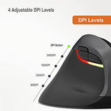 Ergonomic Left Hand Mouse With Wireless Connection, Aa Battery, 2.4Ghz Nano Transceiver, 800, 1200, 1600, 2400 Adjustable Dpi; Compatible With Windows And Mac Os [V628Ml]