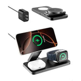3 In 1 Wireless Charging Station With Qi2 Magnetic Charger For Iphone 16 Pro/16/16 Pro Max/15 Pro/15/15 Pro Max, For Apple Watch 9/Ultra 2/Se/8/7/6/5/4/3/2, For Airpods Pro/Pro 2/3 (Black)