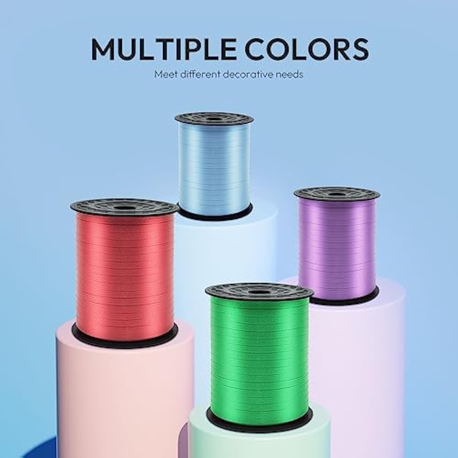 500 Yards Lavender Curling Ribbon For Gift Wrapping, 1/5 Inch Wide Balloon Ribbon String For Florist Flower, Crafts, Wreaths, Christmas, Birthday Party, Wedding