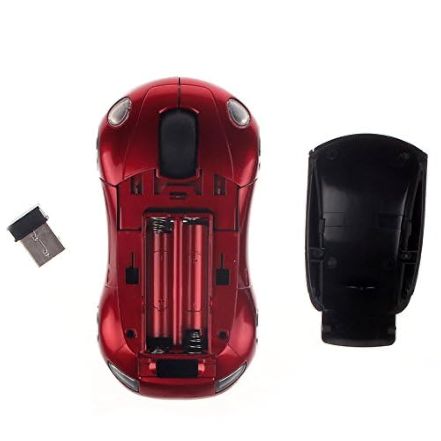 Sport Car Shape 2.4Ghz Wireless Mouse Optical Cordless Mice With Usb Receiver For Pc Laptop Computer 1600Dpi 3 Buttons Red