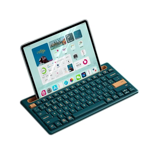 Bluetooth Keyboard With Integrated Stand For Ipad & Iphone, 75% Compact Silent 79 Keys, 2 Aaa Batteries, Smart Auto-Sleep, For Mult-Device, Laptop, Tablet, Smartphone (Dark Green)