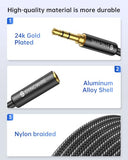 Headphone Extension Cable - 6FT [Hi-Fi Sound][Gold Plated Jack][TRS] Nylon-Braided 3.5mm Male to Female Audio Extension Cord Compatible with iPhone