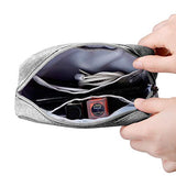 Small Makeup Bag, Cosmetic Toiletry Skin Care Make Up Little Items Pouch For Purse, Zipper Mini Tech Charger Cable Electronic Organizer Case, Travel Accessories For Women Men Teen, Grey